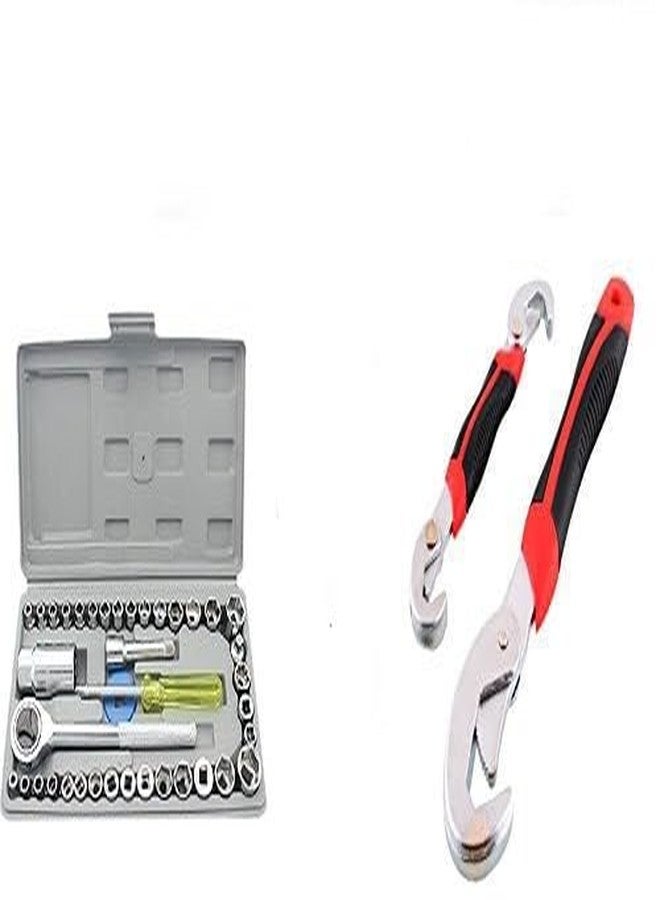 مفتاح ربط متعدد الأغراض من ISC مكون من 40 قطعة مع مفتاح ربط متعدد الأغراض Snap N Grip (40 قطعة + مفتاح ربط) - Image 1